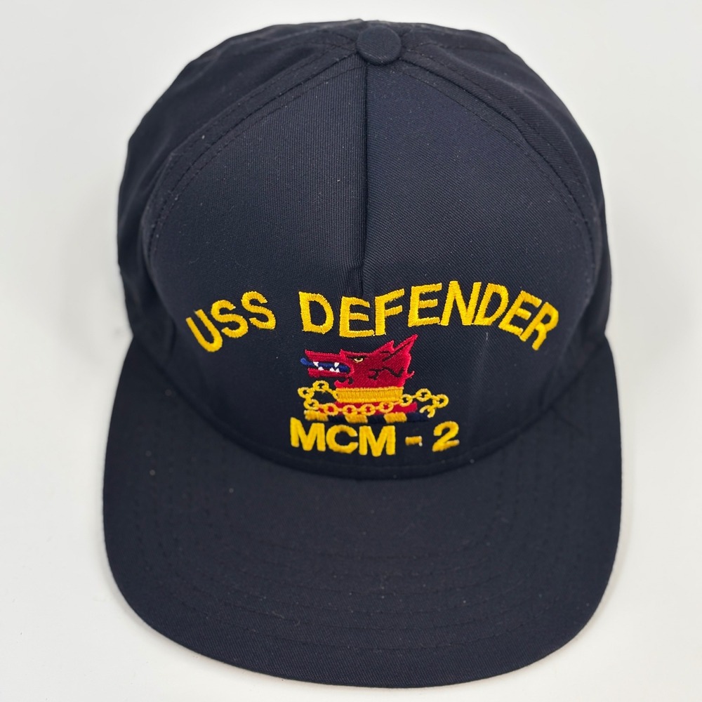 Gull Associates USS Defender MCM-2 Hat Mens  Black Navy Military‎ Snapback USA